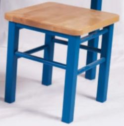 2 TABOURETS POUR ENFANT EN BOIS - BLEU